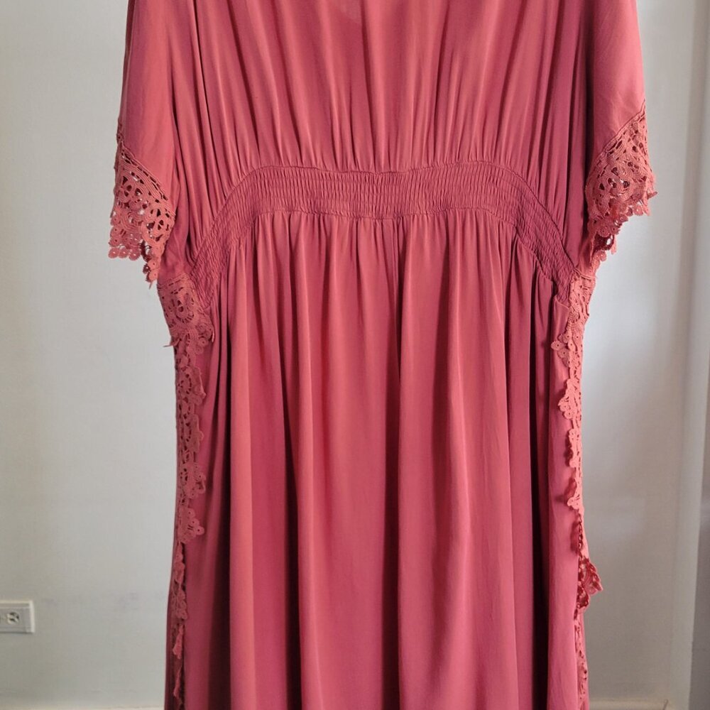 Bloom Chic Terracotta Pink Swiss Bohemian Maxi Dress (Size: 26) - Picture 6 of 12